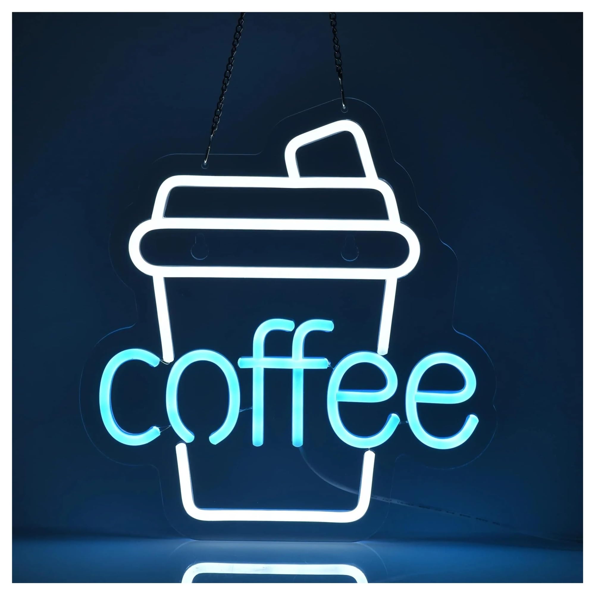 LEMST Sign Lamp Coffee Neon Sign,Suitable for Cafes, Family Kitchen, Study Decoration 30x32cm