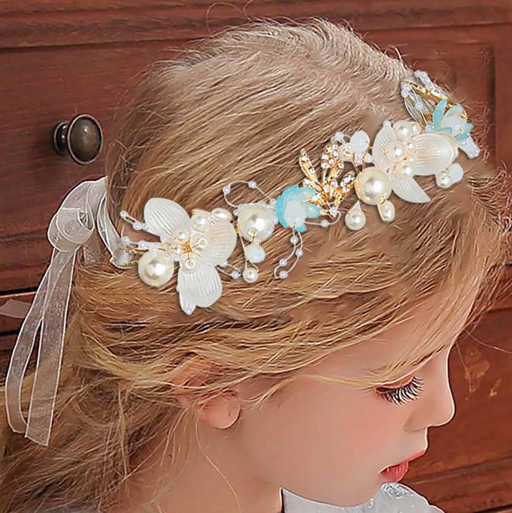 Flower Girl Headband Alloy Pearl Rhinestone Wedding Prom First Communion Flower Girl Headband Alloy Pearl Rhinestone Wedding Prom  main image 2
