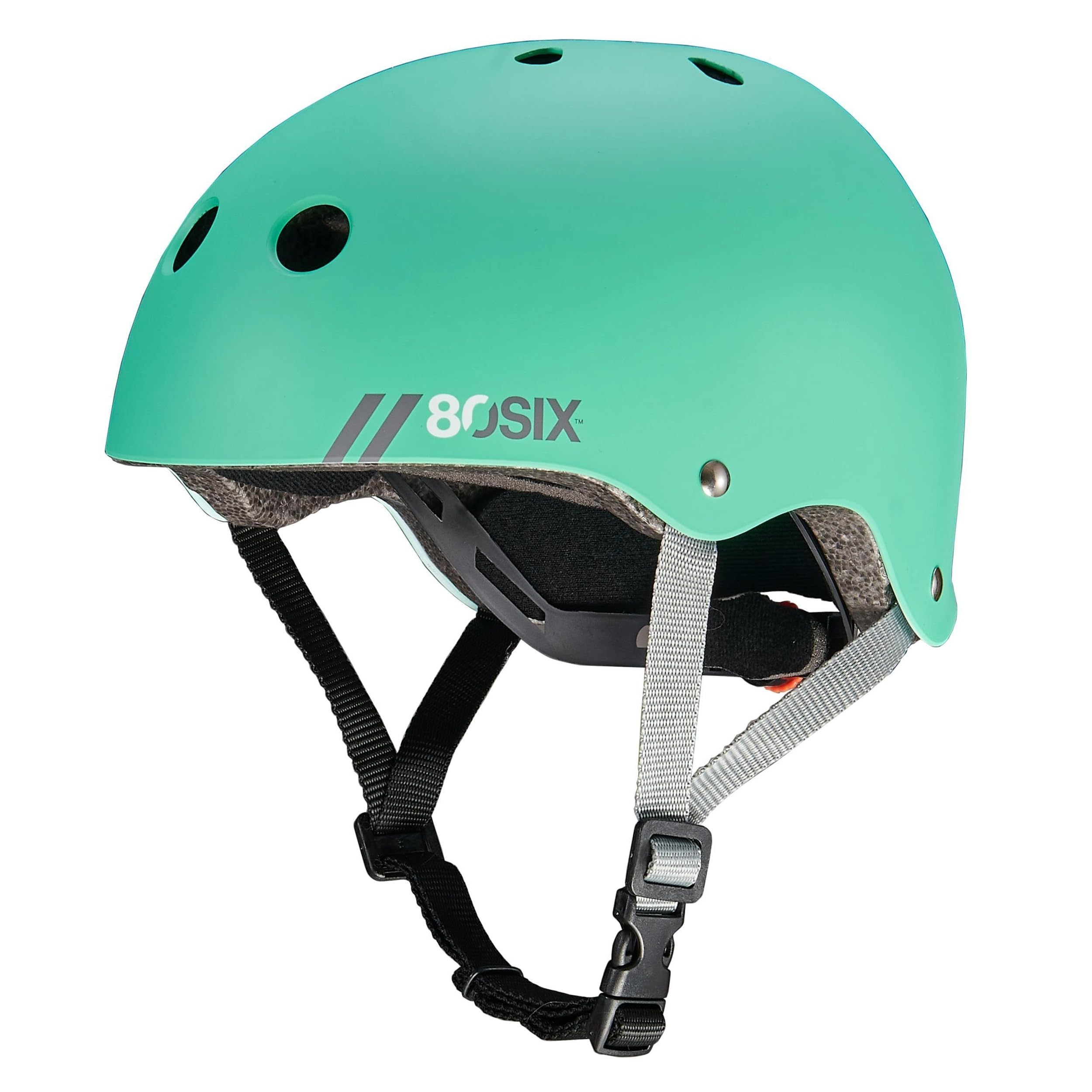 80SIX Multi-Sport Skateboard Helmet for Kids Teens&Adults-Certified Hardshell Protective Scooter&Bike Helmet with Fit Dial for Bike, Skateboard, BMX&Inline Skate,Teal Matte,JR/XS