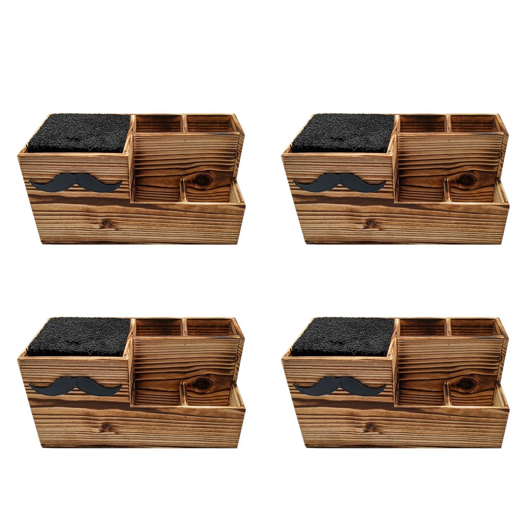 Jnchdghwa 4X Wood Hairdressing Tool Box Hair Salon Shear Holder Hair Cutting Scissors Rack Storage Container Holder