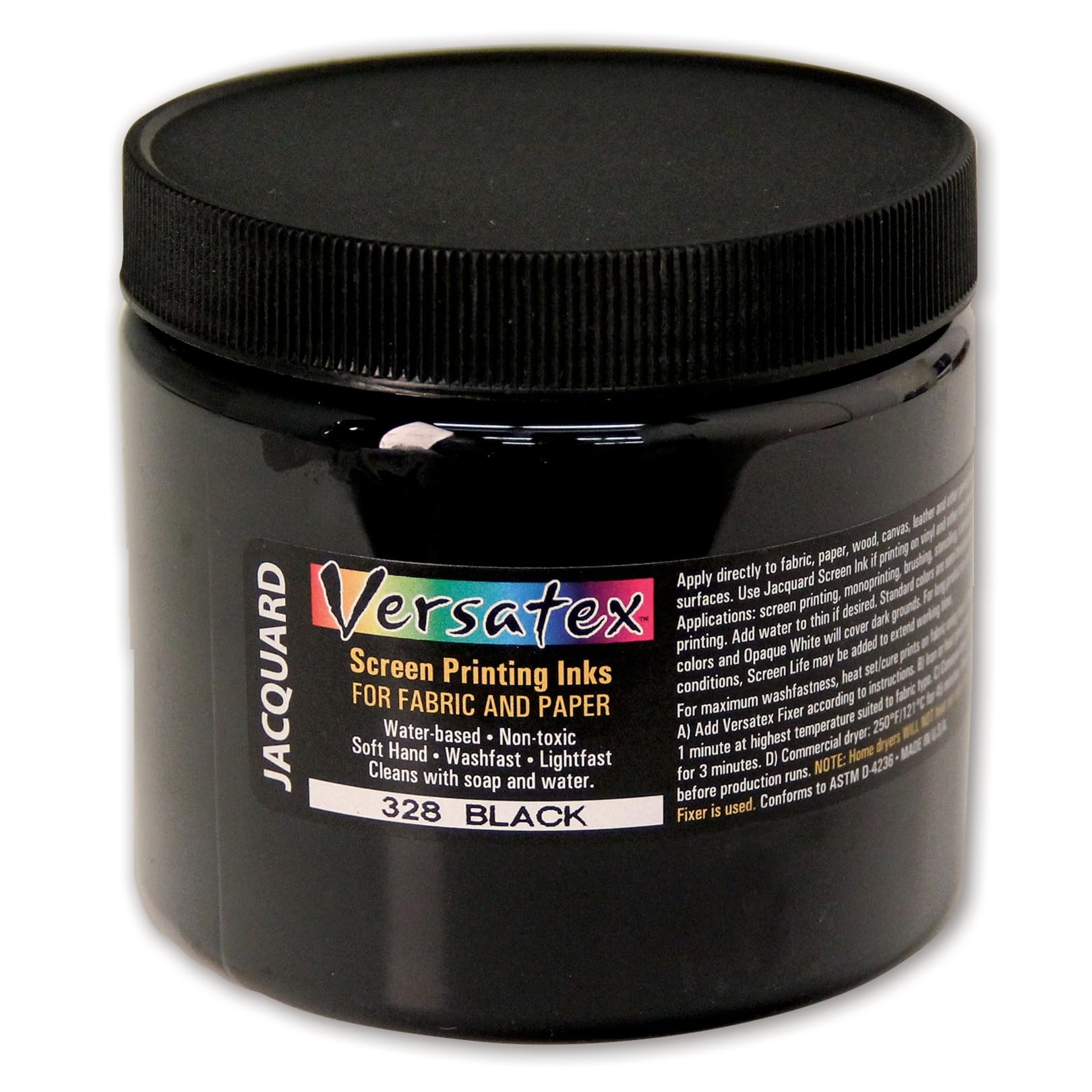Versatex Screenprinting Ink Black for Paper and Fabric 16oz