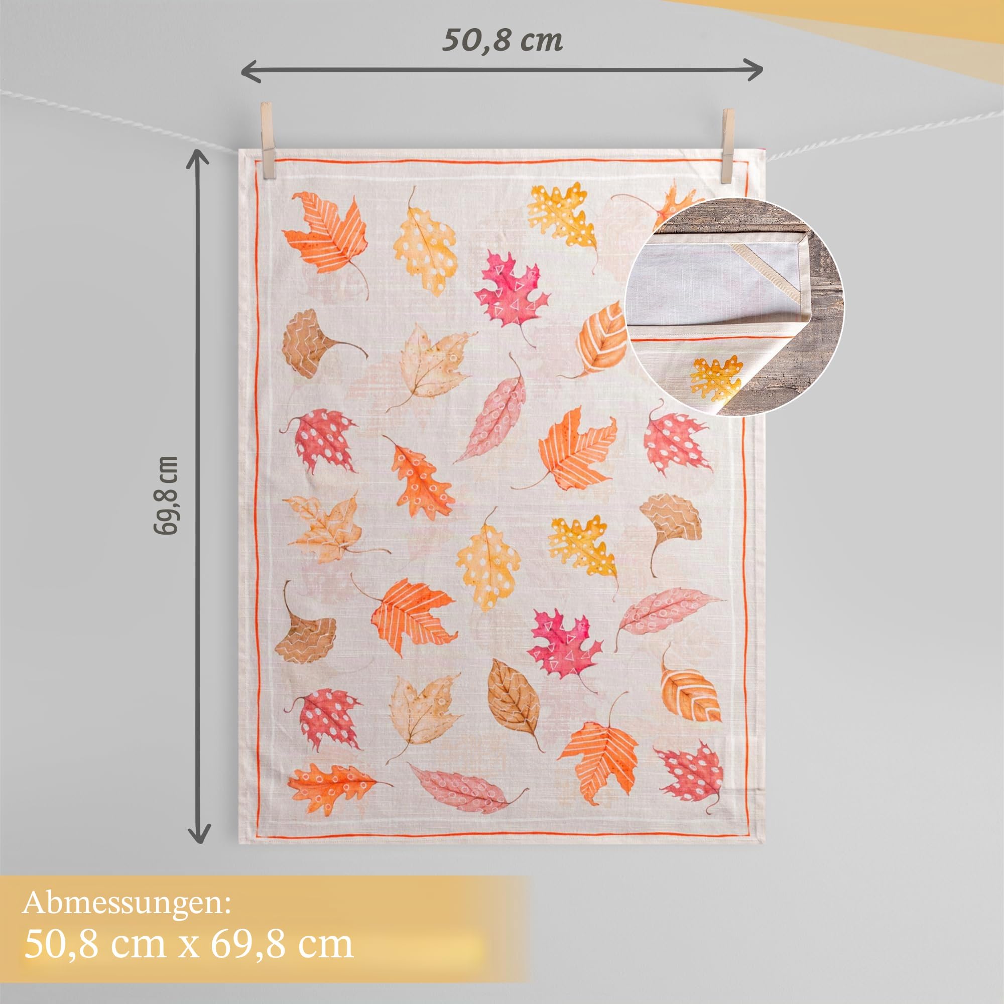 Maison d'Hermine Küchenhandtuch 100% Baumwolle (50 cm x 70 cm, Set von 3) – Ansicht 4