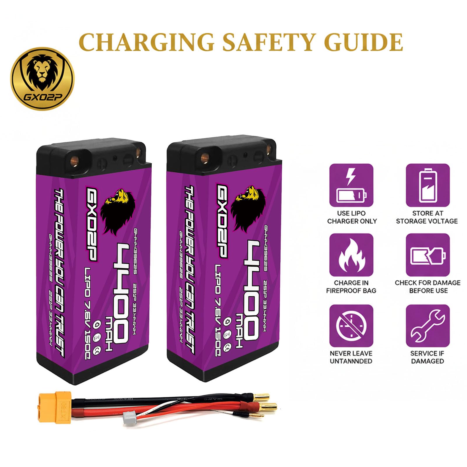 Amazon.co.jp: GXDZP ショートリポバッテリー 2S 7.6V 4400mAh 150C