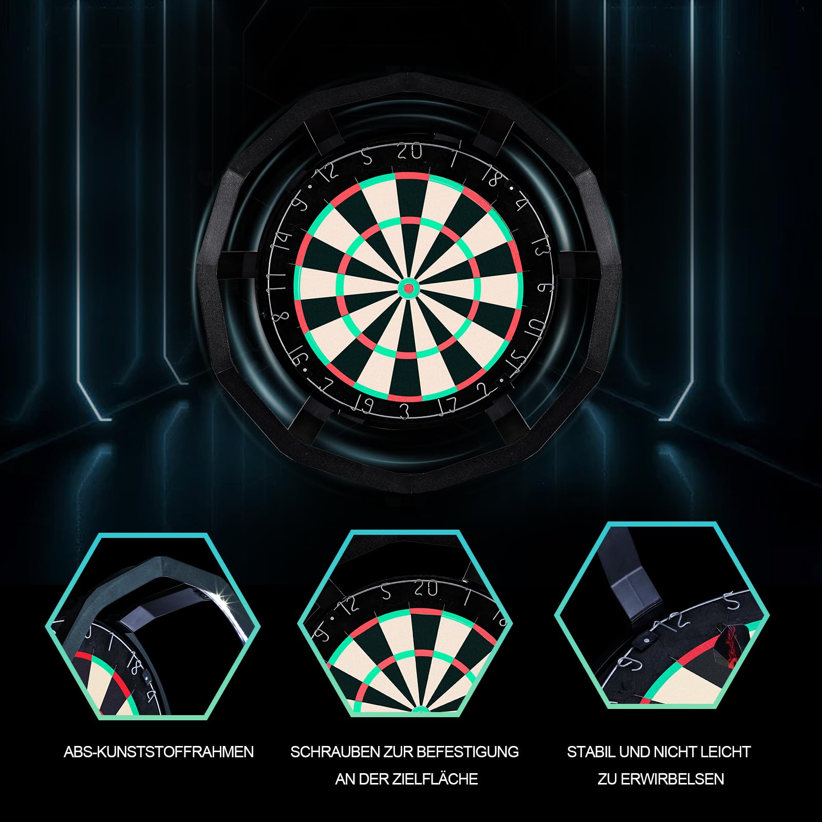 Dartboard-Beleuchtung – 360 Dartboard Light – Bnehmbar Dartboard Lighting System –Passend für 18-Zoll-Dartboards –Keine Magnetic Light bar