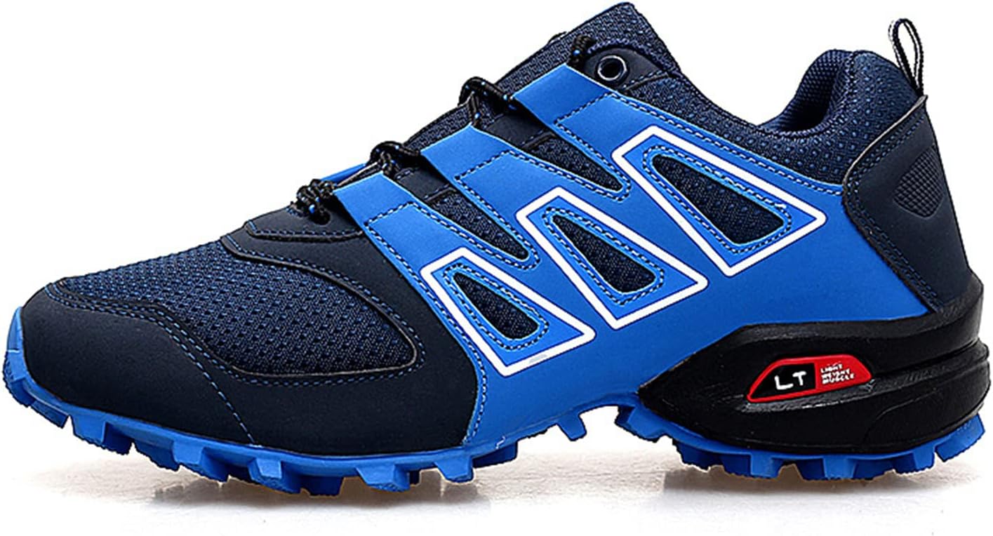 Men's Cycling Shoes Non-slip Road Bike Shoes MTB Shoes Breathable Casual Sneakers Outdoor Hiking Shoes,Blue-43EU
