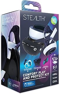STEALTH Comfort Play & Protect Kit for PSVR2 - with Silicone Lens Protector, Microfibre Cleaning Cloth, Silicone Touch Grips and Halo Protection Covers
