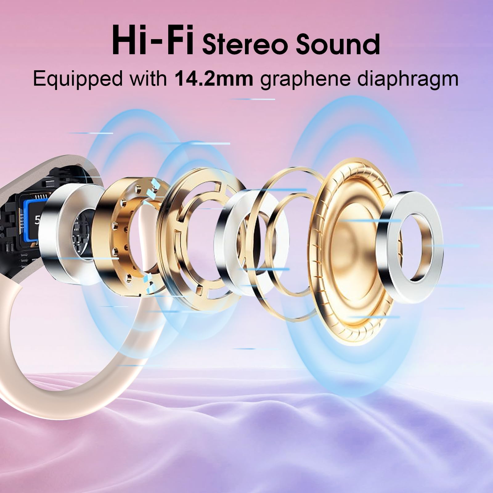 STECEi AI Cuffie Traduzione, 3 in 1Bluetooth 5.4 Auricolari con 164 Lingue/6 Modalità di Traduzione, 75H Auricolari Traduttori Istantanei con APP, Cuffie Bluetooth per Viaggi/Affari, Rosa