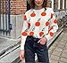 Womens Knitted Orange Sweater Casual Loose Long Sleeve Pullover Sweater Tops