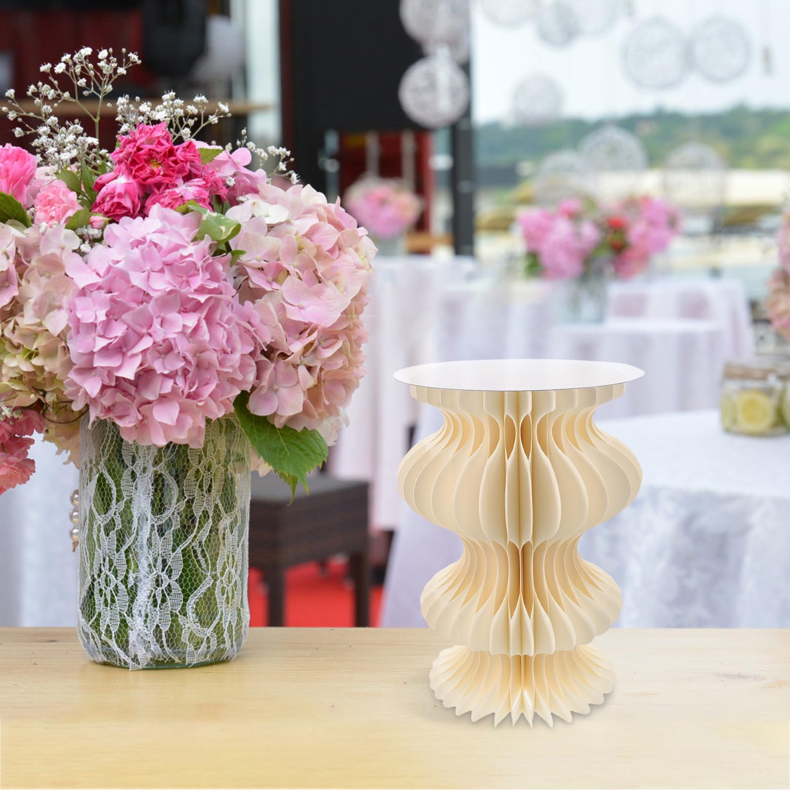 ibasenice Elevador de Exhibición para Mesa de Buffet Soporte de Cartón para Tartas Plegable, Papel y Pvc, 40x25cm, Evita Vuelcos, Fácil Almacenamiento, para Catering, Postres, Tartas, Bodas