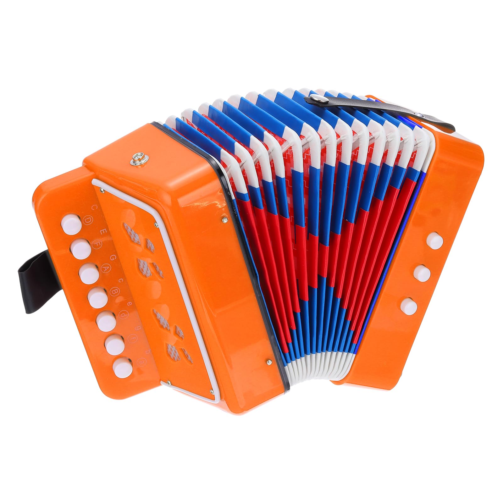 QUARKZMAN Accordéon 10 Touches Accordéon à Boutons Mini Instrument de Musique Cadeaux pour Adultes Débutants, Orange