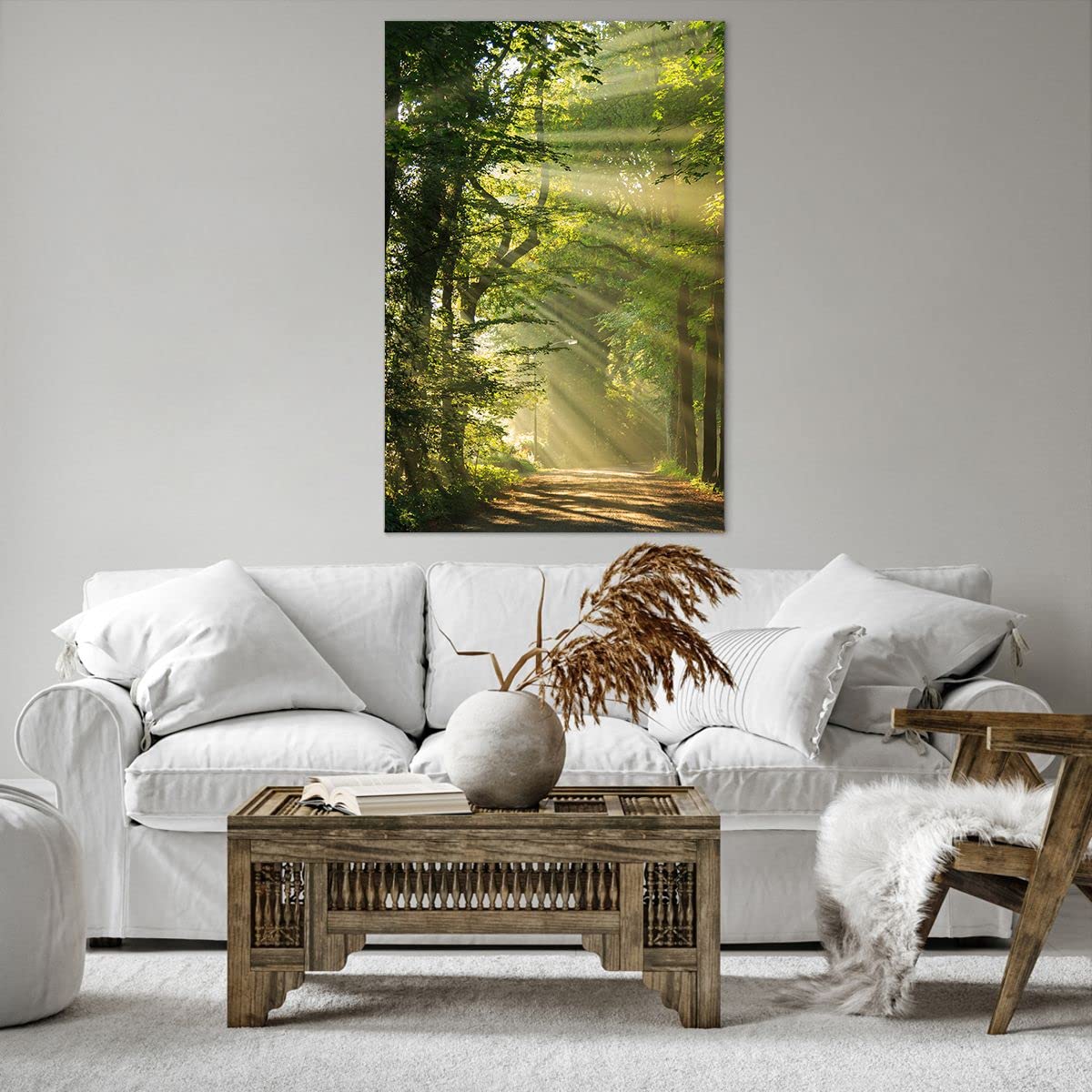 Cuadros Decoracion Salon Bosque Árboles Naturaleza Lienzos Decorativos 80x120cm Cuadro Sobre Lienzo Moderno Vertical Dormitorio Cuadros Pared Imágenes Wall Art Prints Decor Grande PA80x120-5338