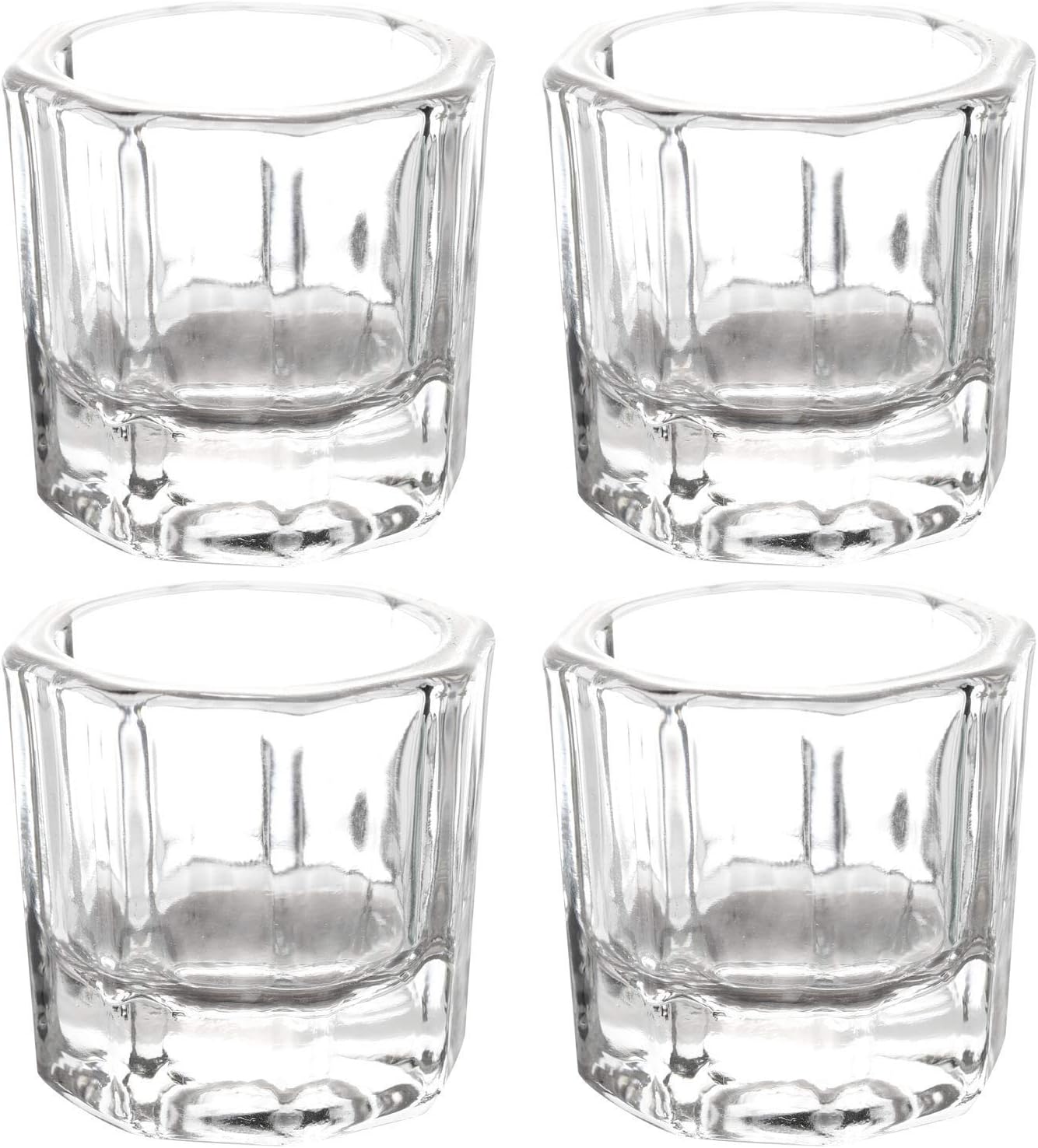 BTYMS 4 Pcs Nail Dappen Dish Nail Crystal Bowl Dapping Dish Glass Crystal Cup for Acrylic Liquid Powder