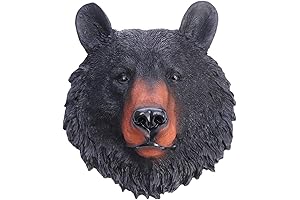 VOSAREA Bear Head Wall Decor - Resin Animal Head Wall Sculpture for Indoor, Study Room