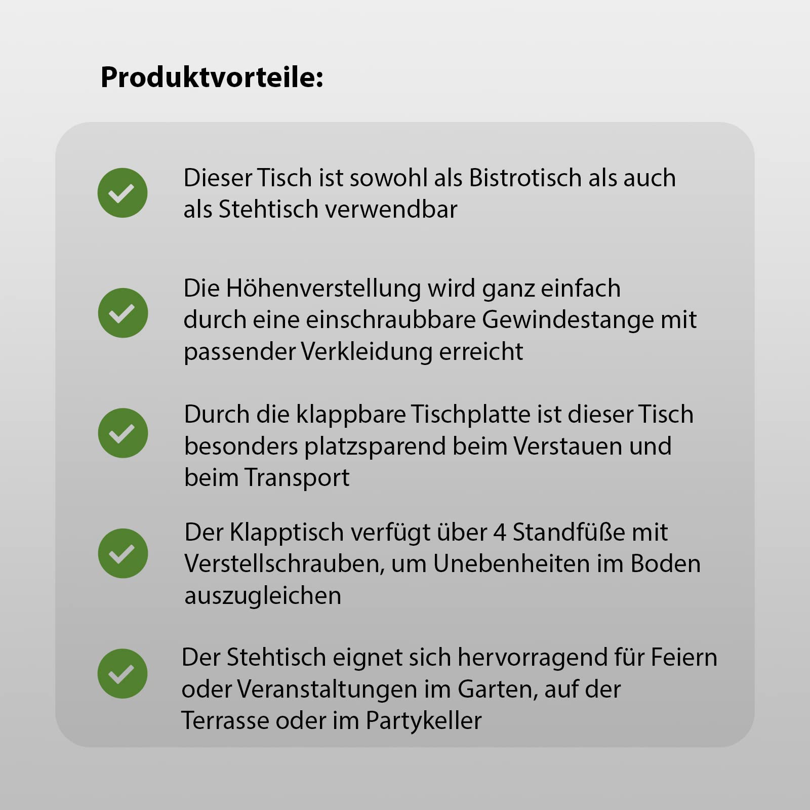 TRUTZHOLM 2in1 Stehtisch klappbar Bistrotisch Partytisch höhenverstellbar 70 cm / 115 cm Hoch Verstellbar Aluminium Rund Ø 60cm Outdoor Bartisch Biertisch Garten Party