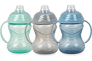 Nuby Clik-It Animal Parade Soft Spout No-Spill Training Sippy Cup with Handles...