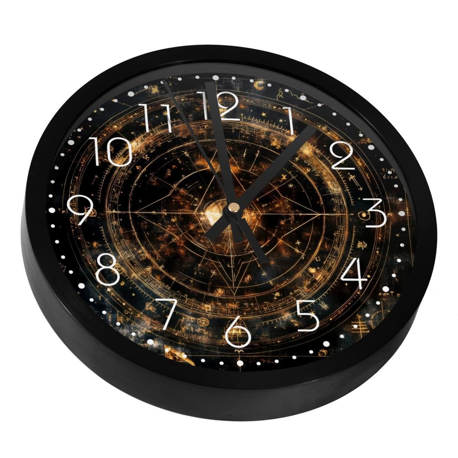 Vapokf Vintage Bill Cipher Wheel Zodiac Non-Ticking Wall Clocks, Battery Operated Silent Wall Clock For Bedroom Living Kitchen Office Home Art Decor