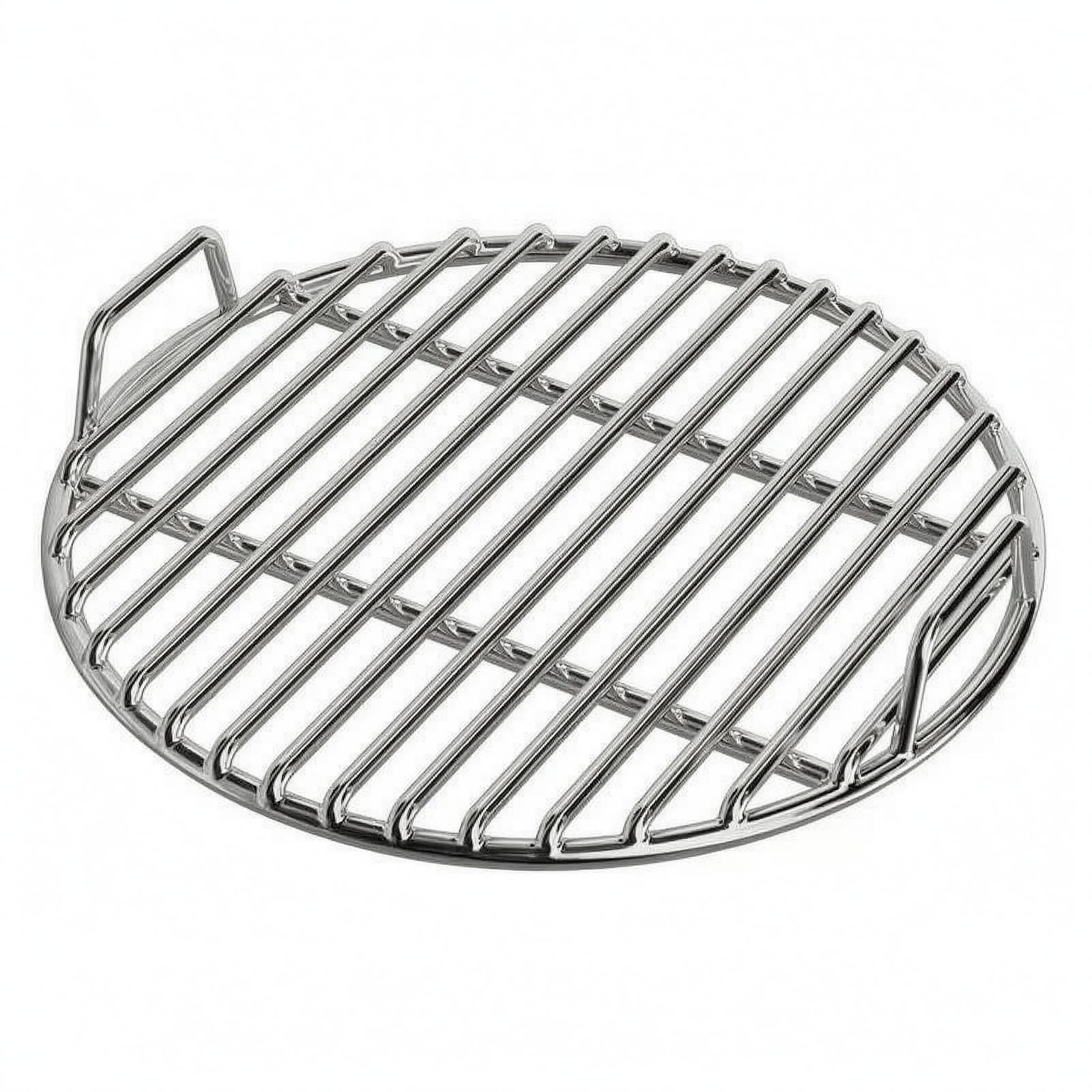 Baoblaze Barbecue Grill Rack Stainless Steel Outdoor Cooking Grate Circular Grill Wire Rack With Loop Handles Suitable for Camping Picnic Backyard Cooking, Diameter 45cm With Handle