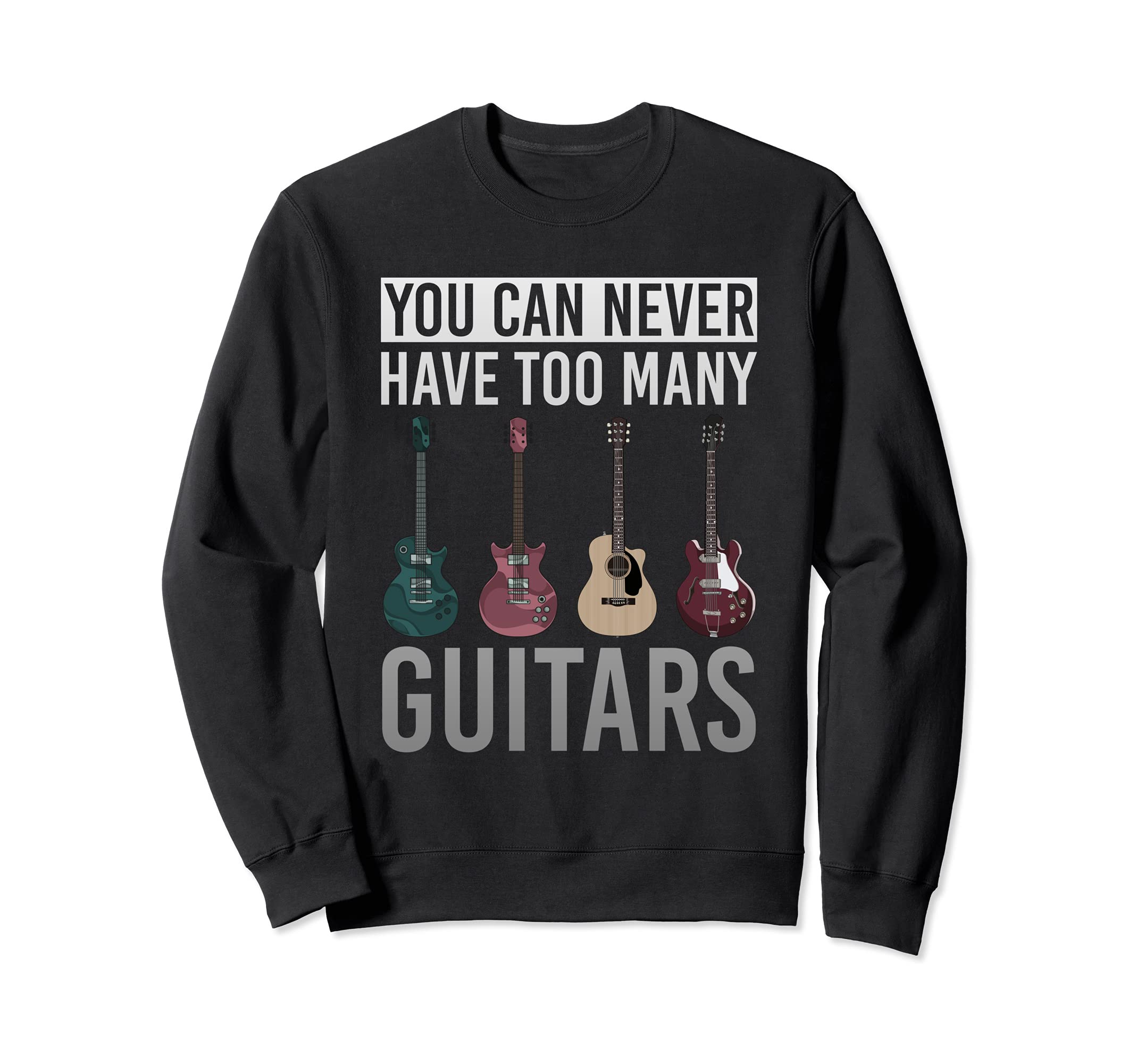 Funny Musical Instrument Electric Guitarist Acoustic Guitar Sweatshirt, Black