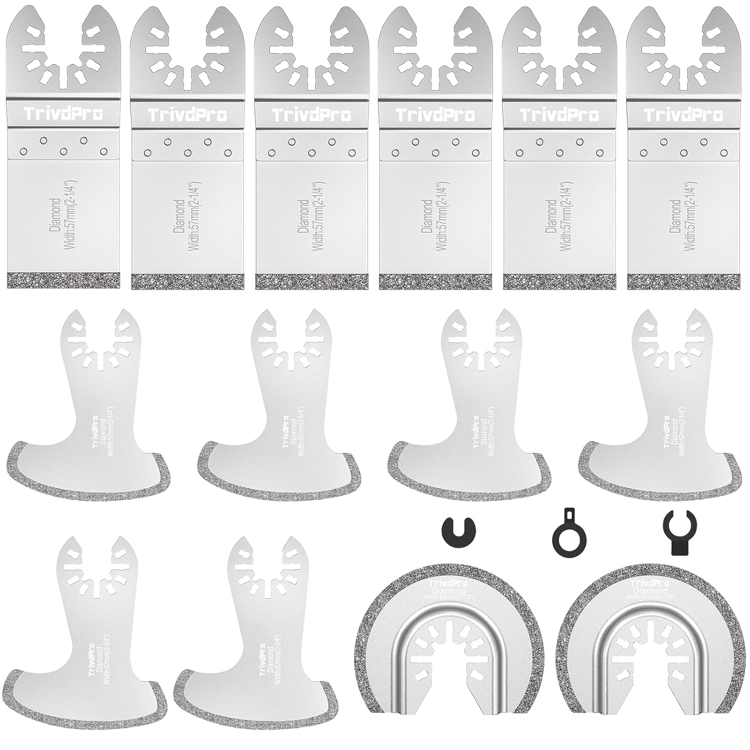Grout Removal Tool Blade for Oscillating-Tool - TrivdPro 14pcs Grout Remover Diamond Oscillating Blade for Tile, Concrete, Masonry, Cleaning Mortar