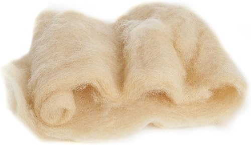 Vista 2 de Desert Breeze Distributing Lana maorí cardada de lana, 100% lana natural de Nueva Zelanda fabricada por DHG en Italia para fieltro de aguja, 3.5