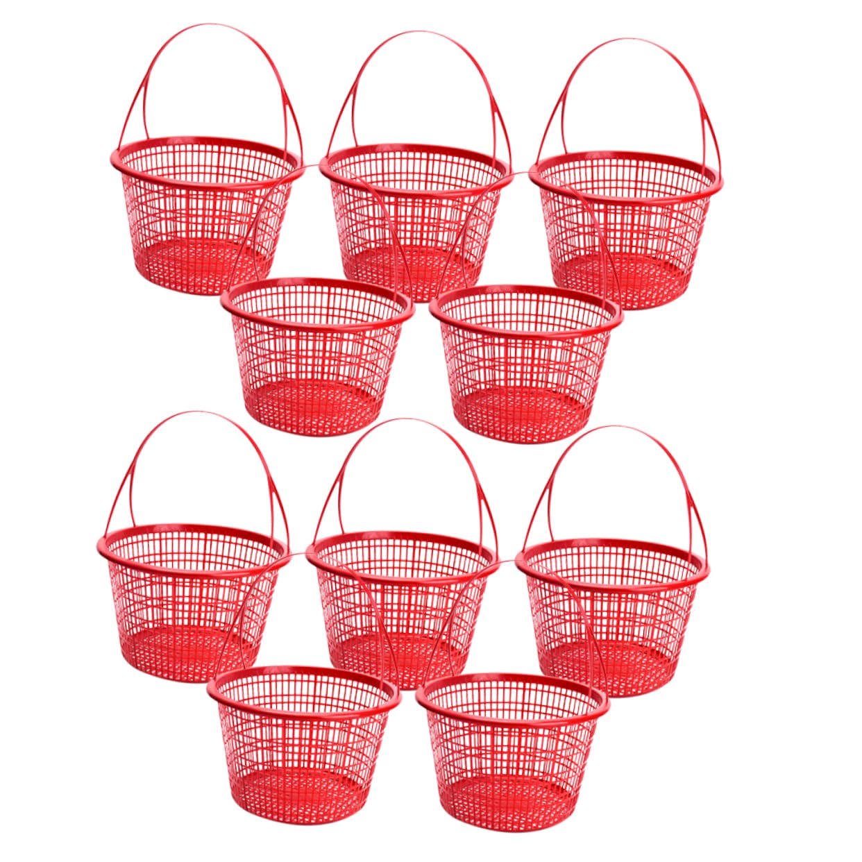 Balacoo 10pcs Fruit Picking Basket Hamper Baskets Strawberry Basket Fruit Picker Basket Small Shower Basket Small Shopping Basket Fruits Shopping Basket Cherry Basket Toy Red Mini Plastic