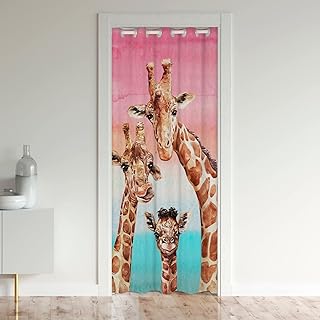 jejeloiu Cute Giraffe Door Curtain for Doorway Privacy 34