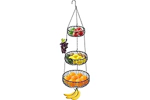 Simple Houseware Adjustable Metal Hanging Fruit Basket