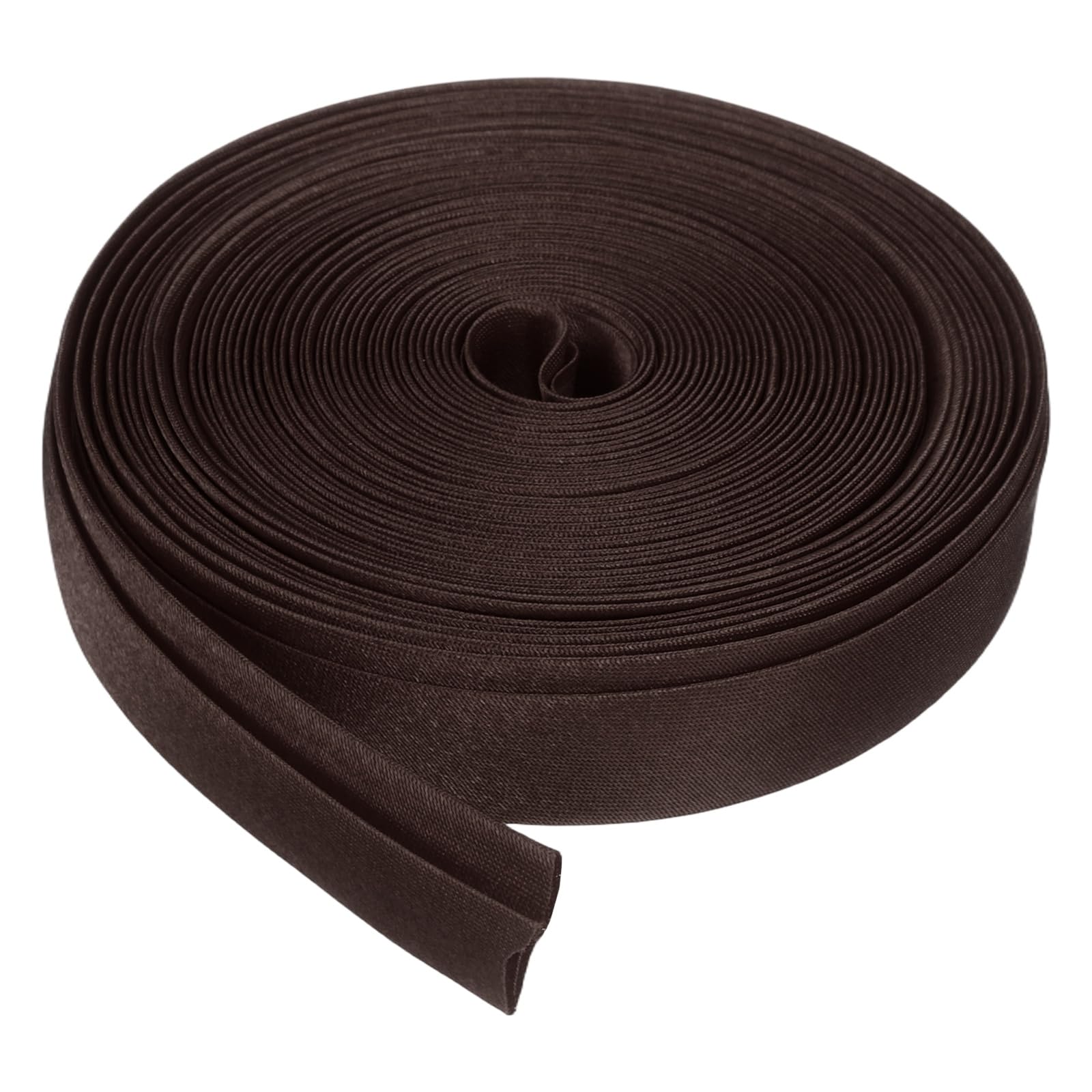 sourcing map Double Fold Bias Tape for Sewing, 5/8 Inch x 5.5 Yards Satin Bias Binding Tape Continuous Bulk for Quilting Blanket Binding Seaming Hemming Fabric Piping DIY Craft, Dark Coffee — image 1