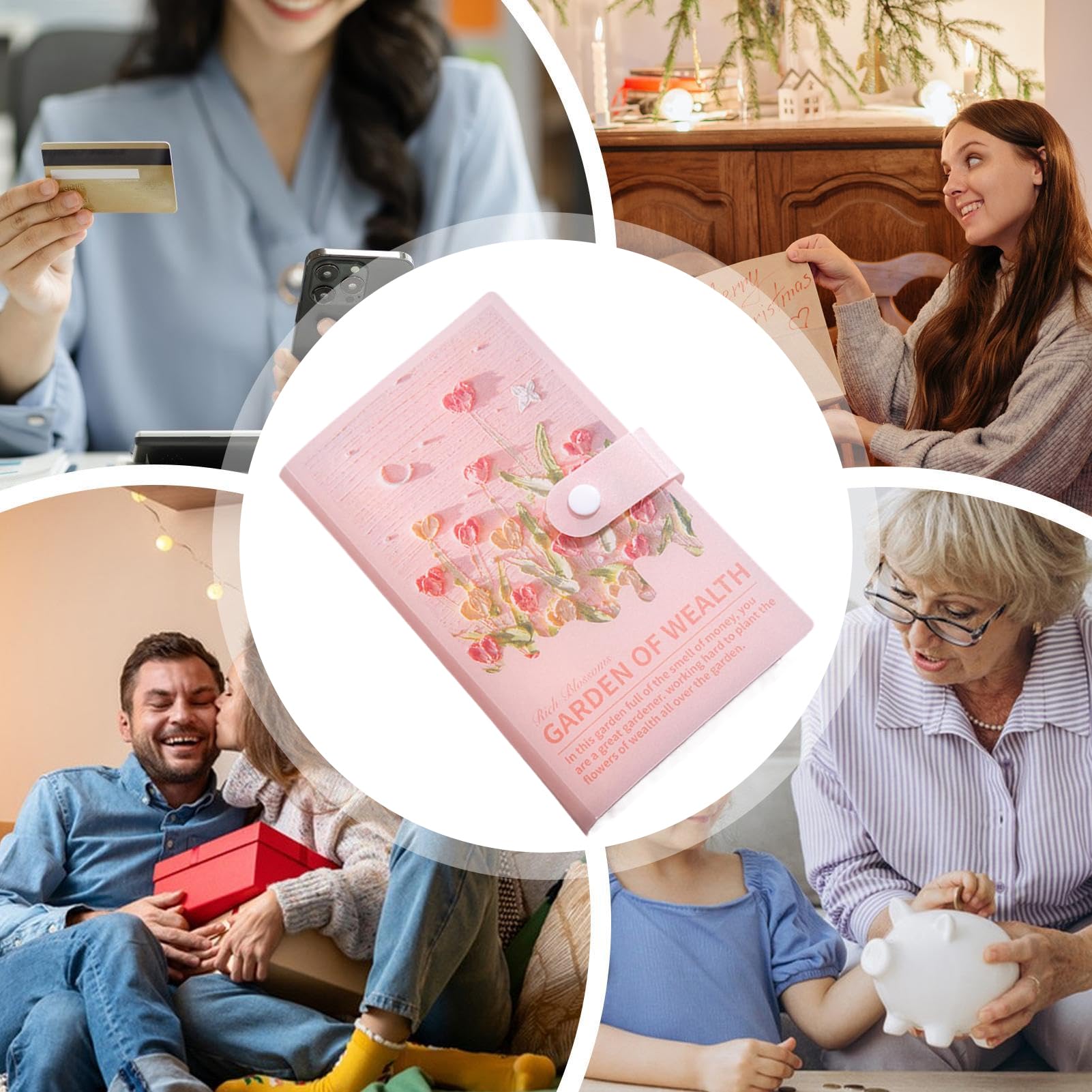Livre Pour Économiser De L Argent, Défi Économies 100 Enveloppes 3D Peinture à l Huile Organisateur de Dépenses Portefeuille Carnet de Gestion Budget pour Adultes