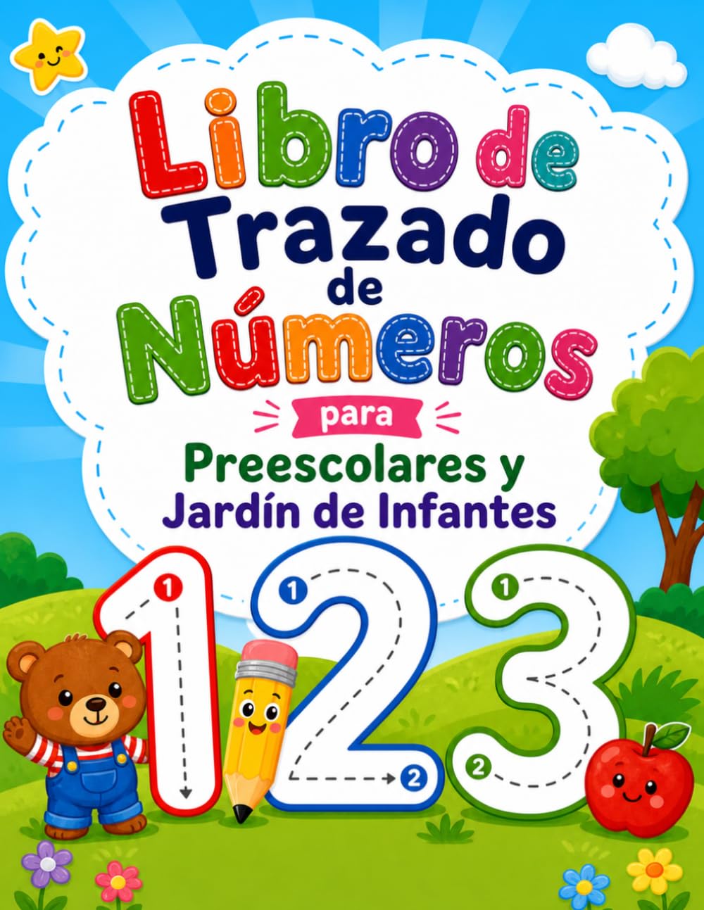 Libro de Actividades de Trazado de Números para Preescolar y Kínder: Mi Primer Libro de Trazado de Números, Práctica de Escritura Fácil y Divertida para Preescolar y Kínder (3 a 5 Años)