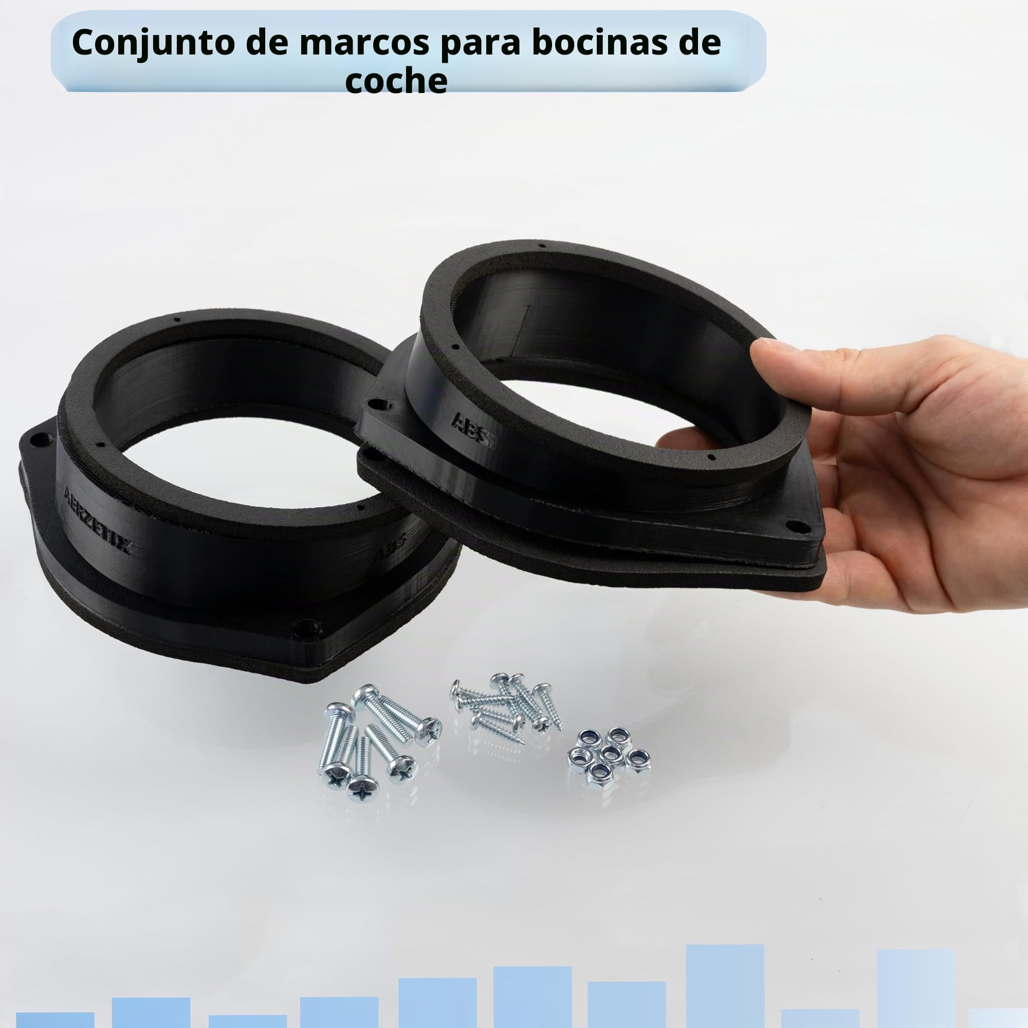 AERZETIX Kit de 2 adaptadores para Altavoces Ø100 mm Compatible con Opel Astra H Corsa D Zafira A et B Fiat Grande Punto(199) EVO Bravo II Fiorino Qubo Alfa Romeo Mito