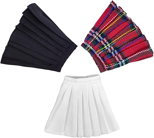 Miniatura 1 de Ropa de muñeca de 3 piezaslote para muñecas de 11.5 pulgadas, falda plisada, faldas de estudiantes de cosplay, accesorios de muñecas de 16 (estilo B)