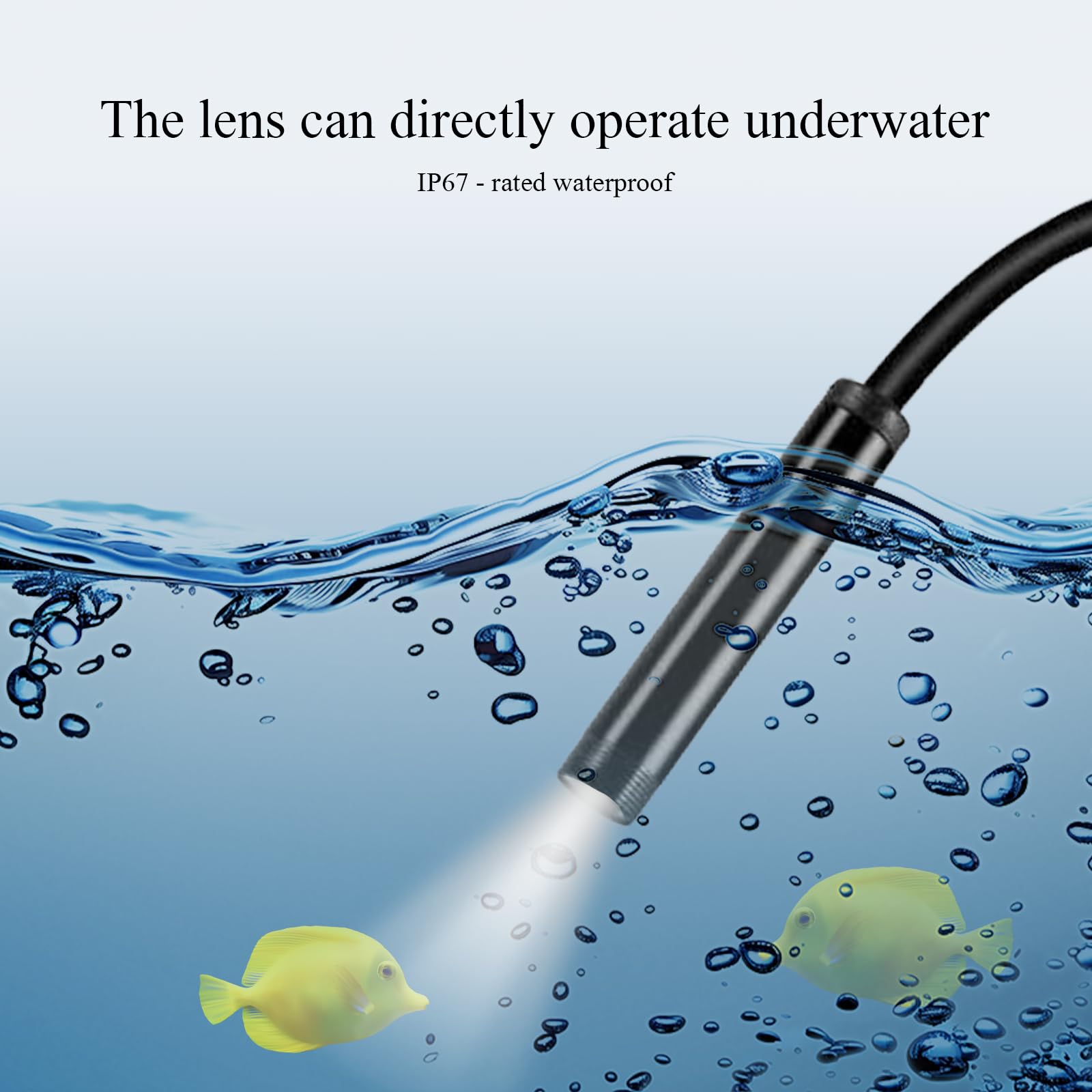 Endoscopio per Smartphone, Alta Definizione Telecamera Endoscopio Impermeabile IP67, Telecamera Endoscopica con 6 LED, Sonda telecamera con Cavo Semirigido da 5 M, per Android