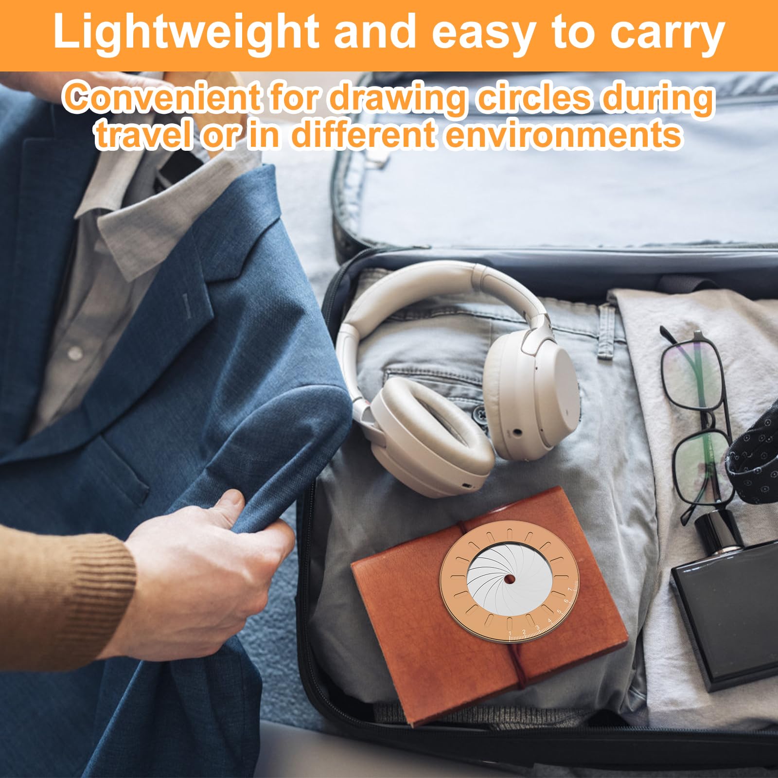 Circle Drawing Maker, Adjustable Circle Drawing Tool, Aluminum Alloy Round Circle Template, Plotter Rotatable Plotting Tools for Carving Woodworking, Drawing Circular Measurement - Image 6