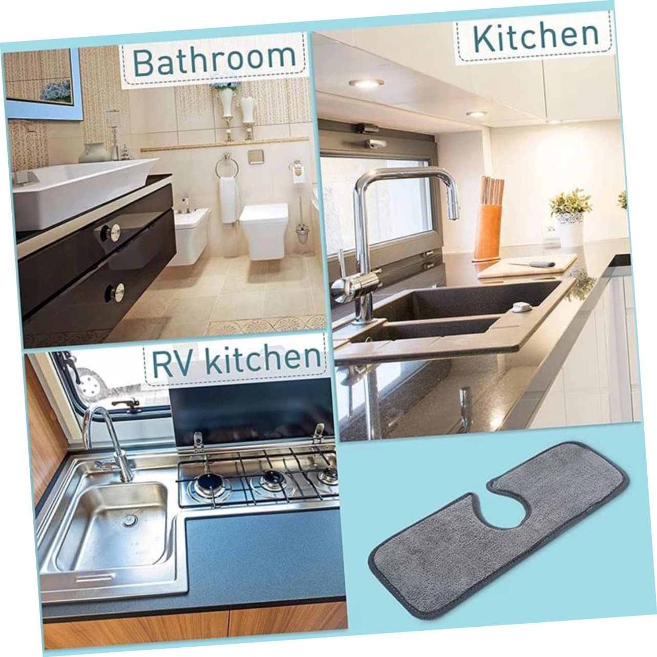 TOPBATHY 8 Piezas De Almohadilla Absorbente Almohadilla Simple para Lavabo Tapete De Secado Tapete De Cocina para Fregadero Almohadillas De Secado De Agua Detrás del Grifo