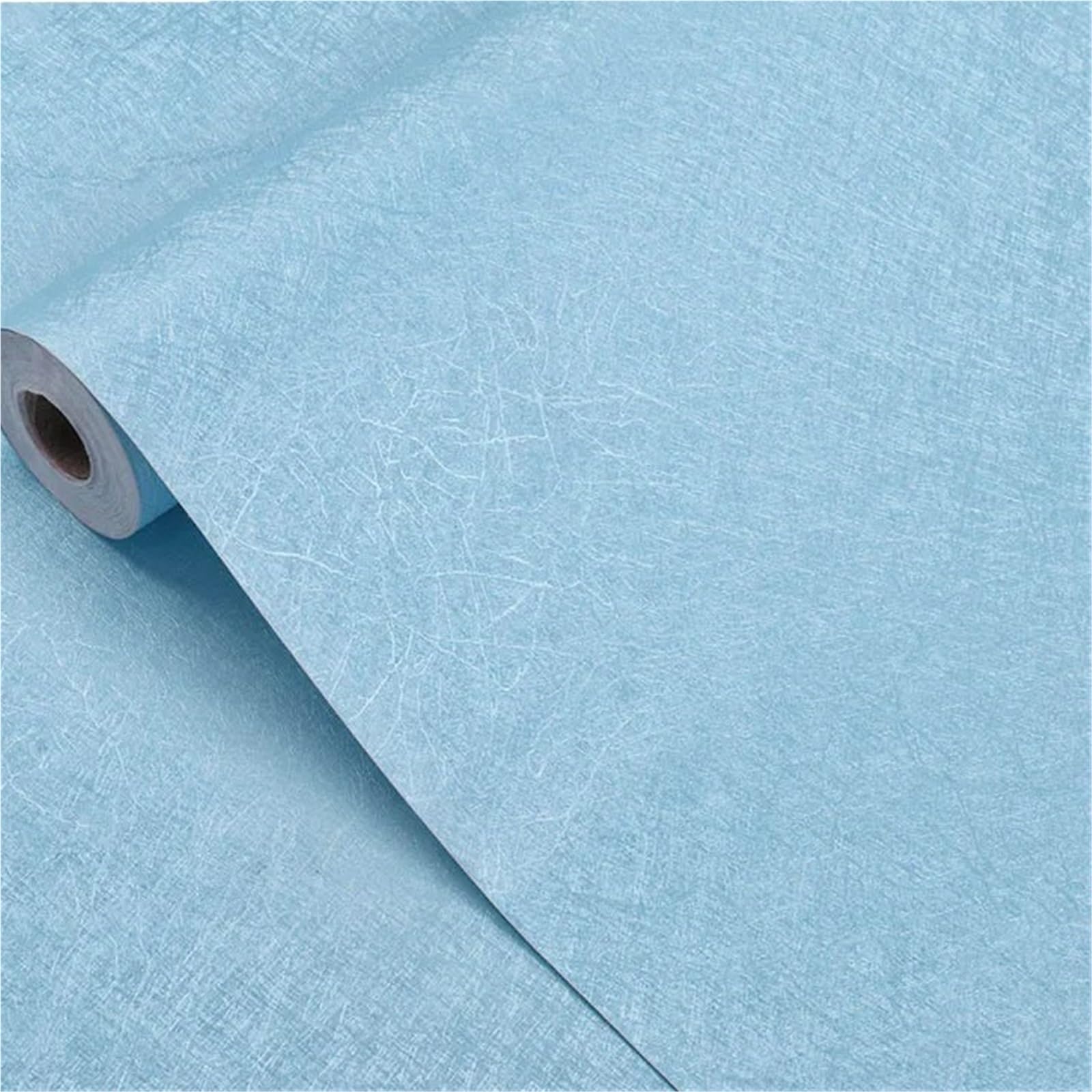 Carta da Parati Carta da parati in seta nera goffrata, autoadesiva, rimovibile, in vinile, staccabile e impermeabile, for mobili e decorazioni(Blue,10mx45cm)