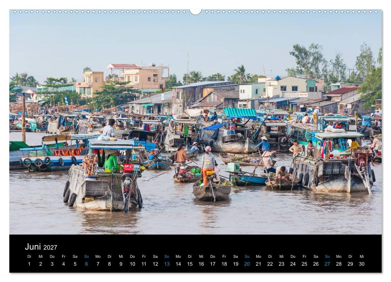 CALVENDO - Das Mekong-Delta (Wandkalender 2027 DIN A2 quer), Monatskalender: Eine Fotoreise durch das faszinierende Mekong-Delta. Ein Kalender mit Feiertagen für Österreich.