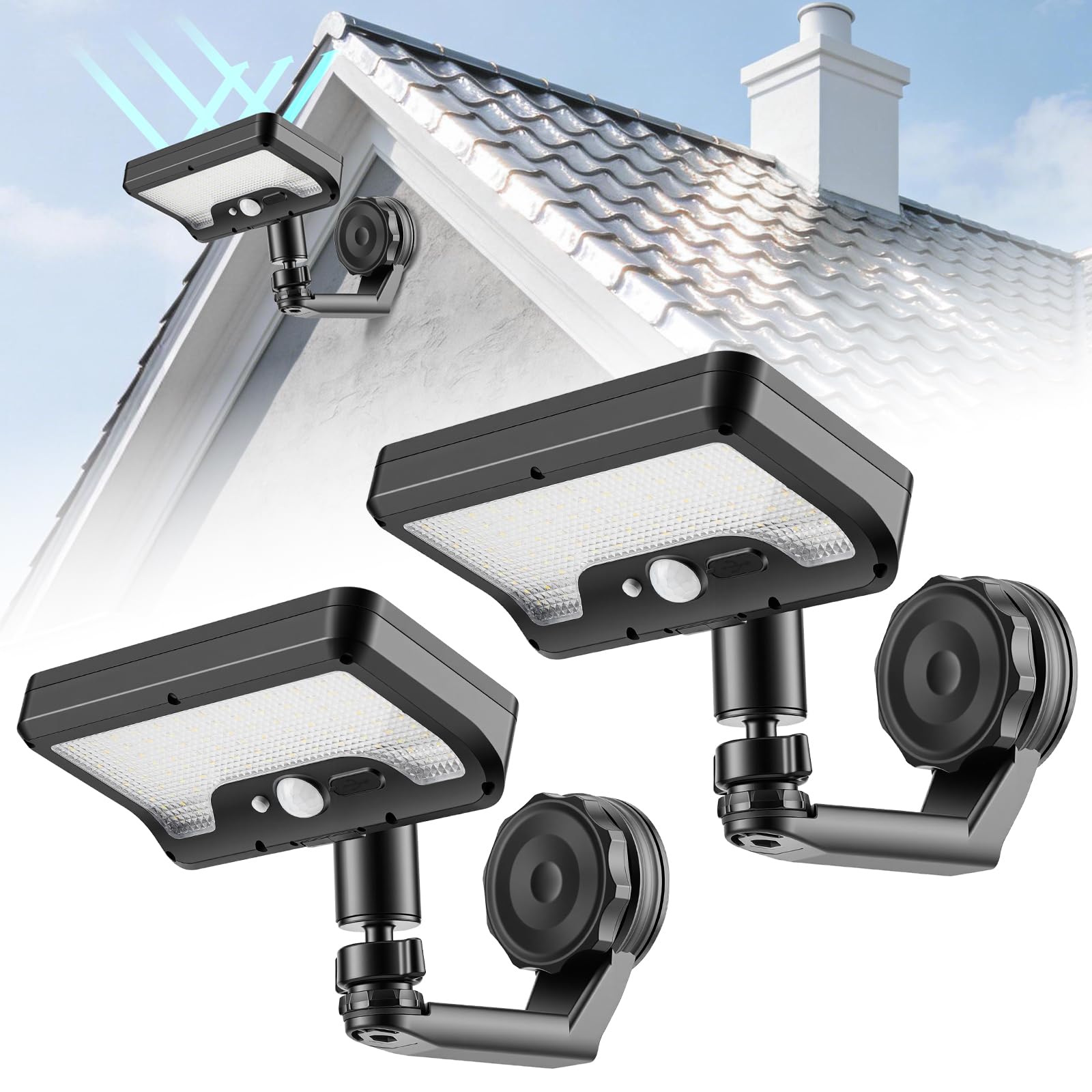 Magnetischer Bewegungsmelder Außen, Ohne Bohren Installation, 92 LED 270° Weitwinkel Magnetische Solarleuchte IP65 Wasserdicht Solarleuchte für Terrasse, Zaun und Wohnmobil
