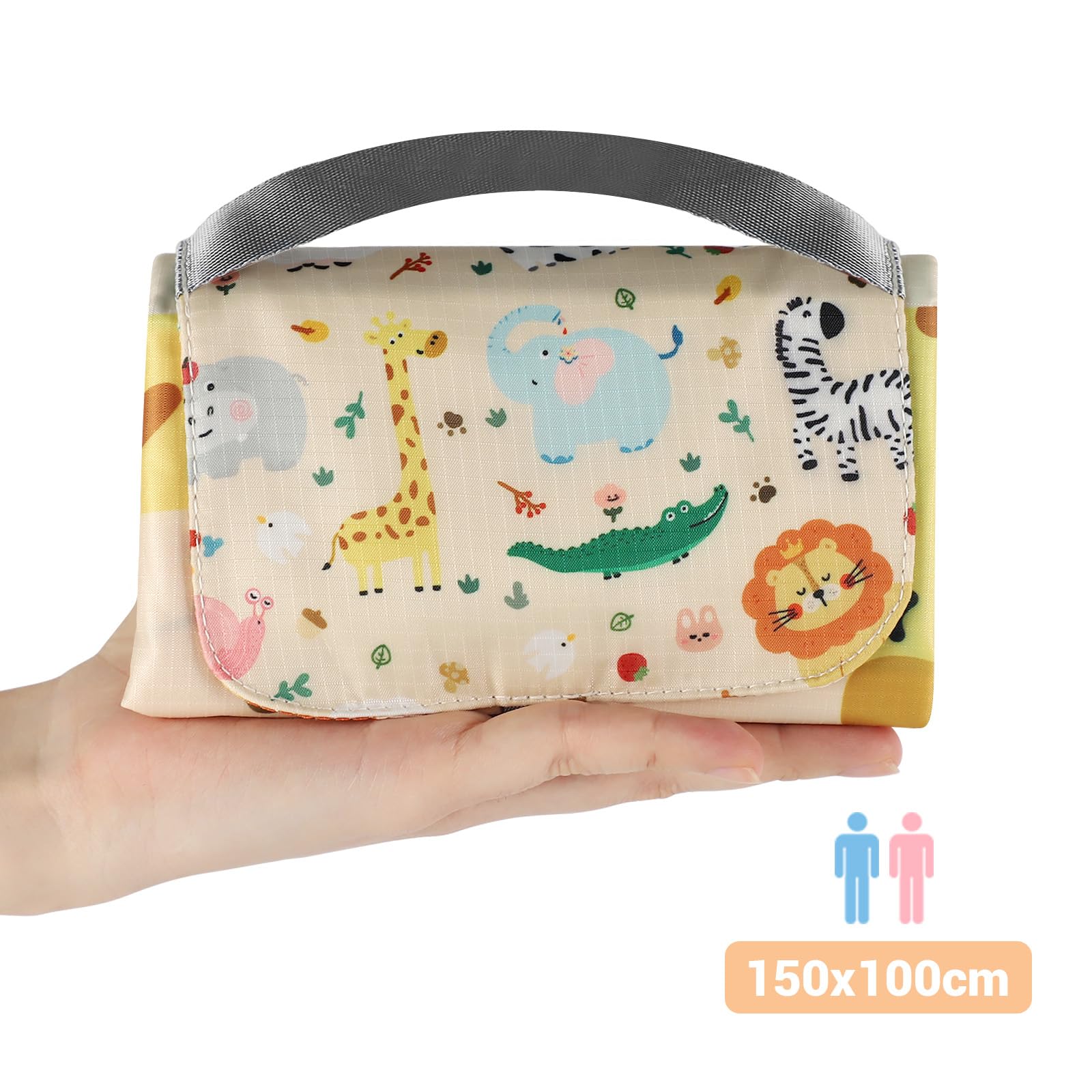 Coperta pic nic impermeabile 150 x 100 cm Mini, Ultra leggera, resistente alle macchie, per campeggio viaggi picnic mare