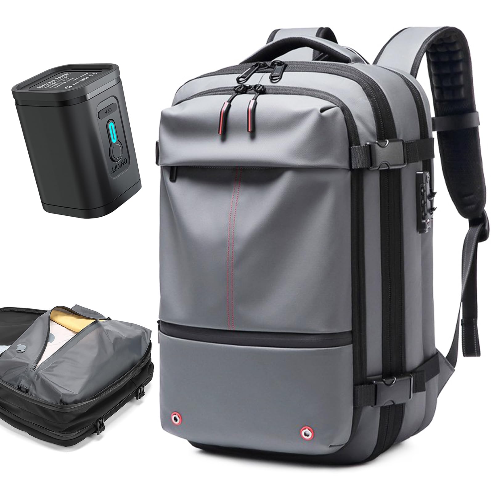 Vacpack - Sac à dos extensible avec système de compression sous vide pour voyage, sac à dos gonflable de 50 litres