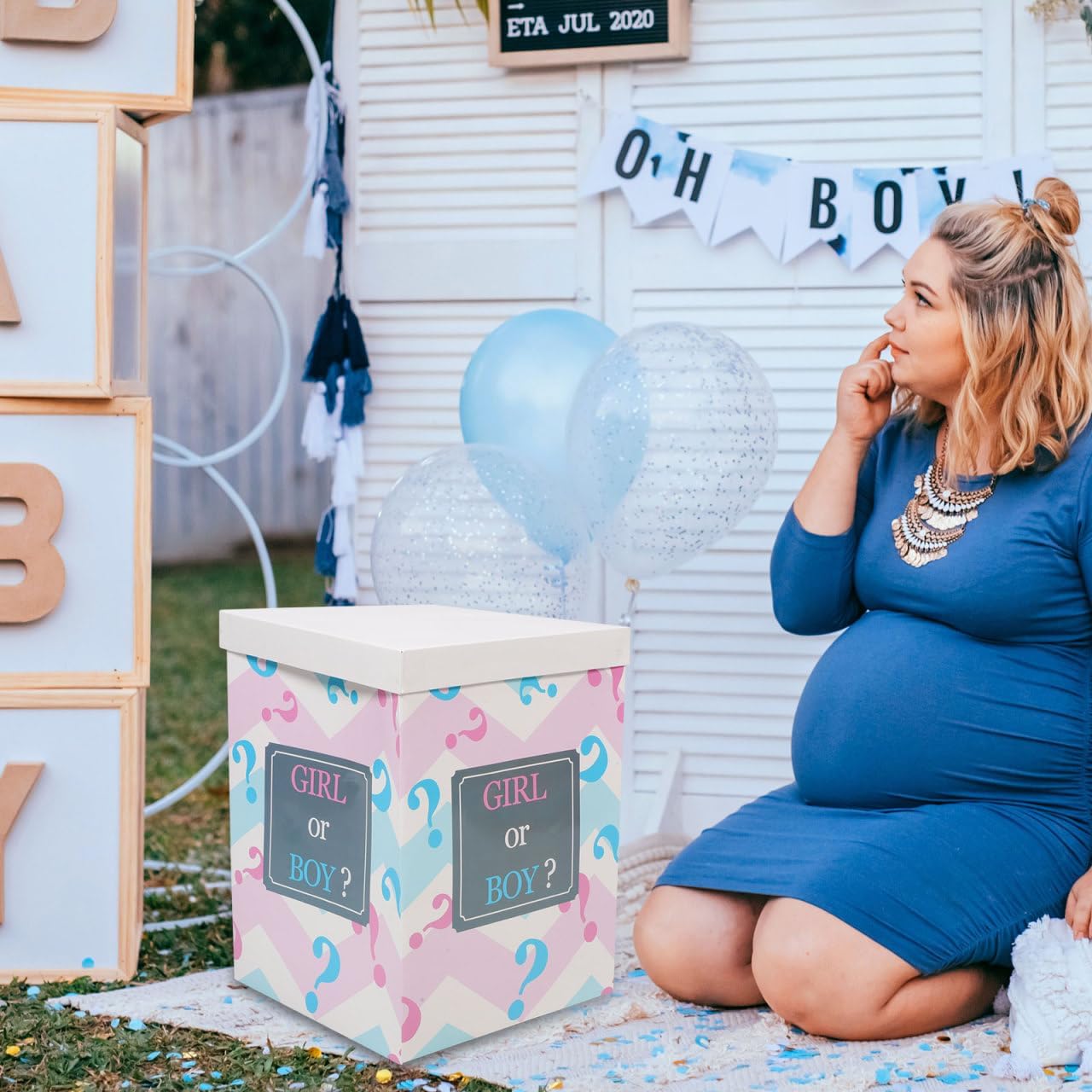 Paper Decorative Balloon Box for Shower Party Gender Reveal Boy Girl Balloon Boxes for Shower Decorations and Celebrations