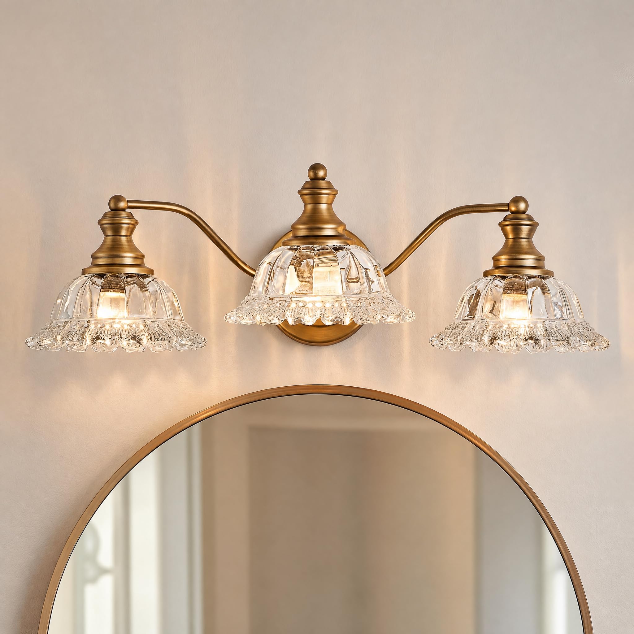 Photo 1 of BHBYEDYCK 3 Light Brass Vanity Lights