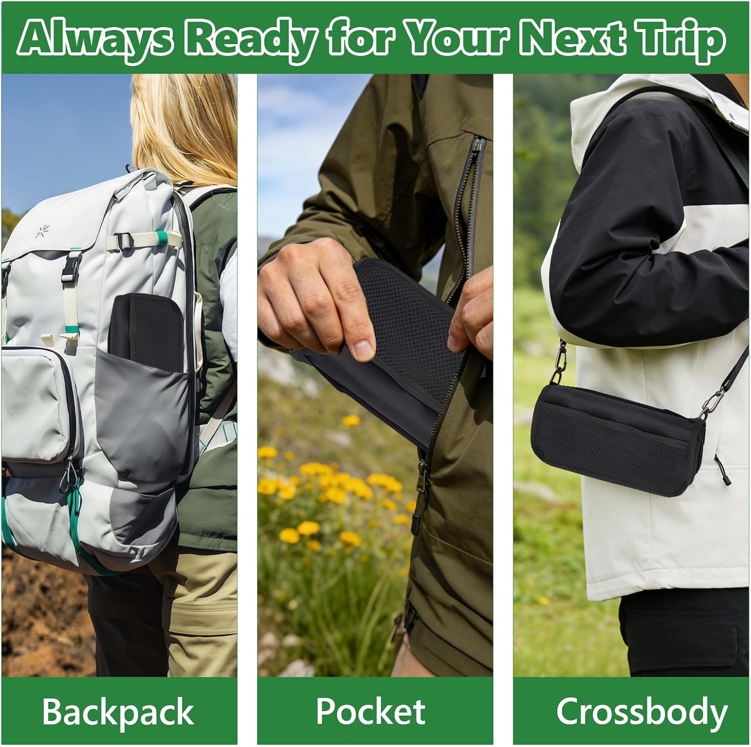 Portable Folding Camping Stool - Ultralight Foldable Pocket Chair | Collapsible Backpack Stool with Carry Bag 198Lbs Capacity for Adults Travel Fishing Hiking and Outdoor Activities