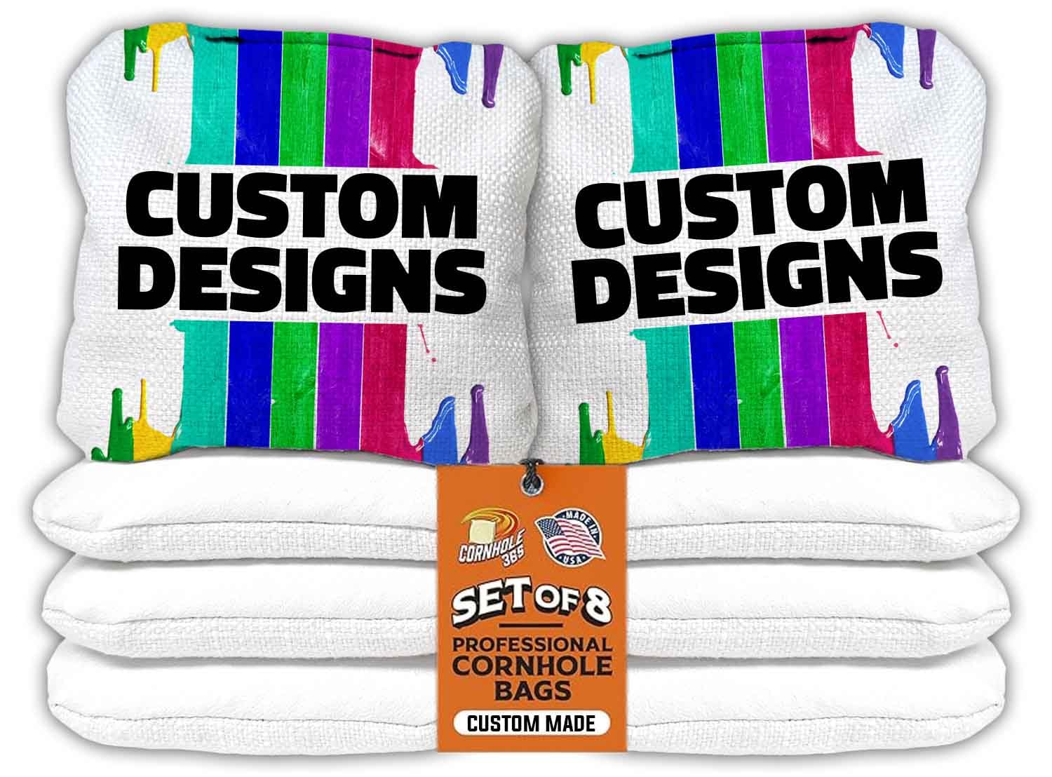 Cornhole365 Stick & Slide Custom Cornhole Bags - Personalized Duck Canvas, Pellets Resin Filling, Double-Stitched, Durable & Weather-Resistant - Ideal