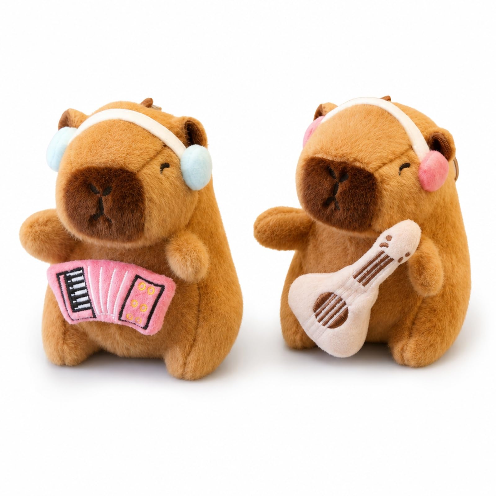 Poivgew 2-Piece Capybara Figure Set - Keyboard and Guitar Animal Characters