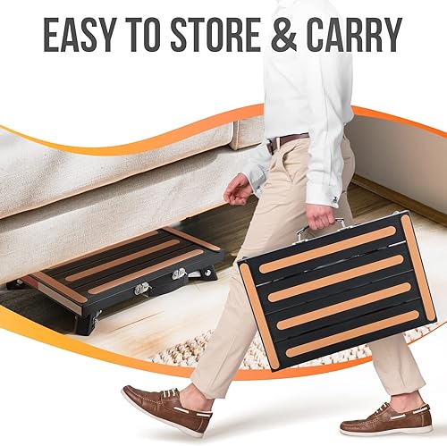 Miniatura 6 de Escalones de seguridad para autocaravana, escalón de plataforma plegable ajustable de altura con superficie antideslizante de 17 x 12 pulgadas,