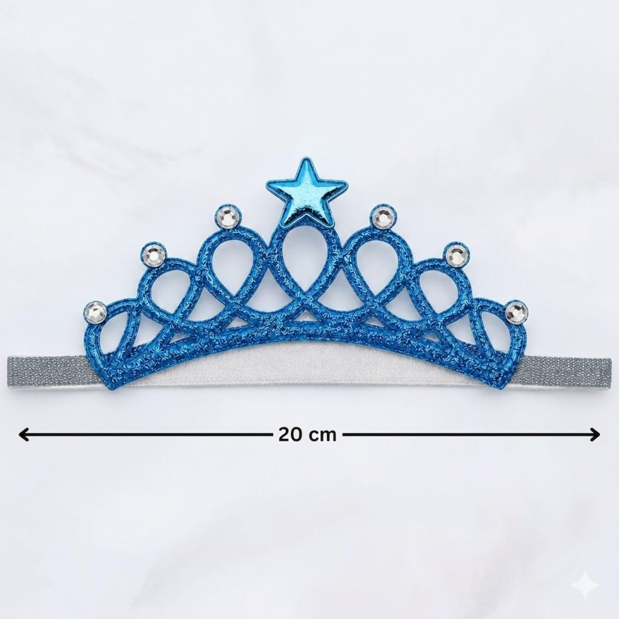 Babymoon Baby Girl Rhinestone Crown Headbands Toddler Princess Acrylic Headband Hair Accessories Glittering for Girls | Blue 1