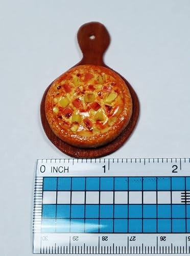 Miniatura 8 de 3 piezas de casa de muñecas de pizza en miniatura en bandeja de madera, casa de muñecas, casa de muñecas, cocina en miniatura