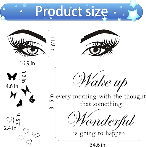 Miniatura 3 de Pegatinas inspiradoras para pared con texto en inglés Un pequeño pensamiento positivo en la mañana puede cambiar tu día entero