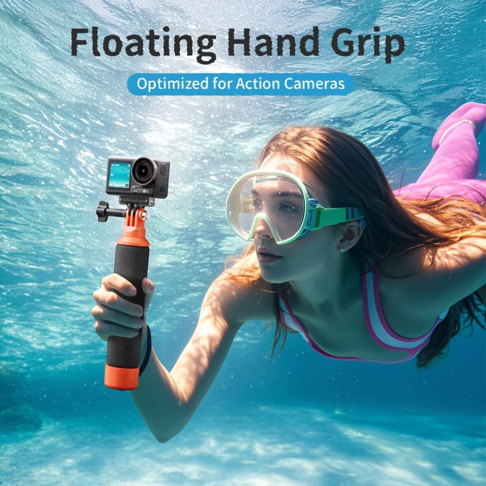 Poignée anti-coulée universelle pour caméra de sport INSTA 360 X5 X4 Ace Pro 2 Barre de flottabilité pour DJI Osmo Action 5 4 et autres caméras de sport